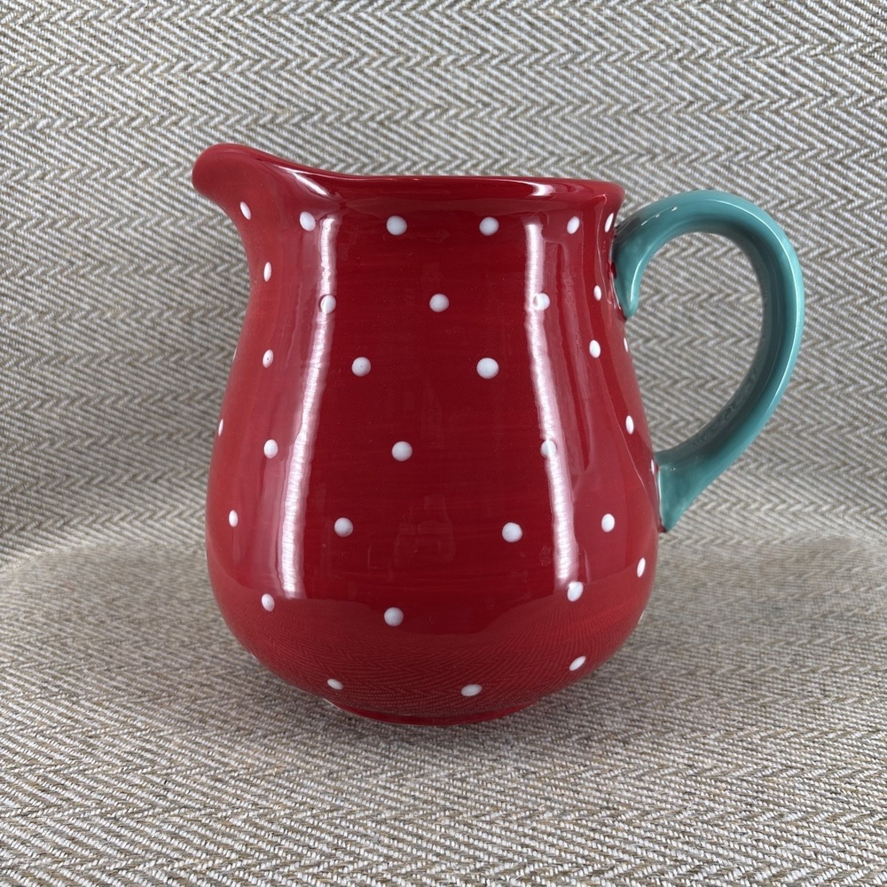 The Pioneer Woman Red Polka Dot Pitcher  Hard To Find